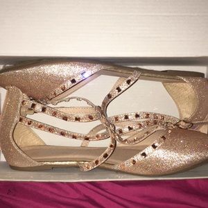 Rose Gold Bling Flats